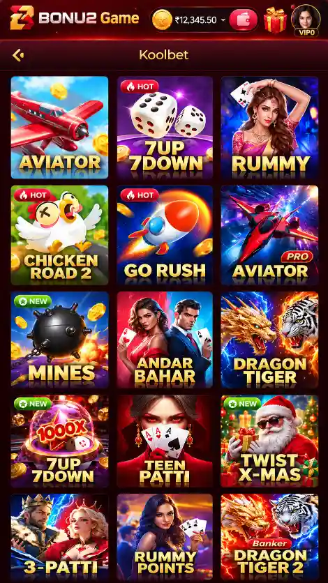 BONU2 Game Koolbet games screen