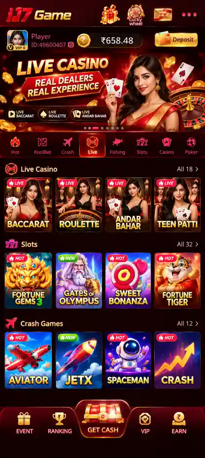 IJ7 Game play online slot games selection screen