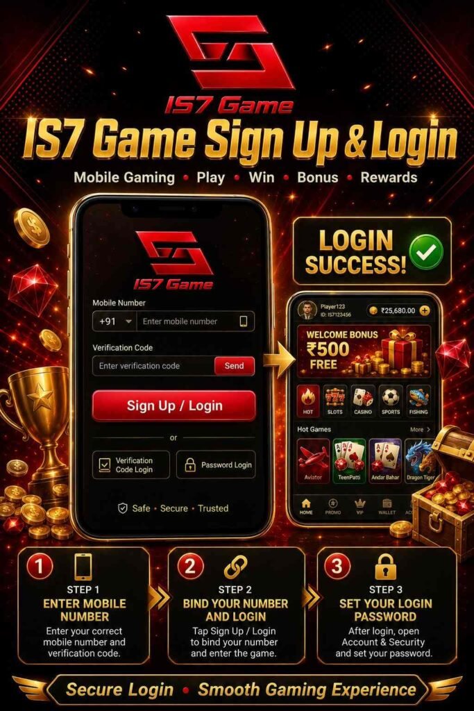 IS7 Game login with mobile verification secure account access and mobile gaming features